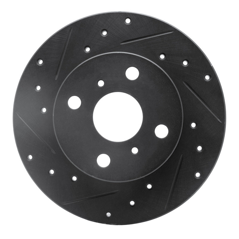 R1 Concepts R1 84-88 Chevrolet Nova Front Left Drilled & Slotted Black Brake Rotor
