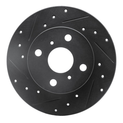 R1 Concepts R1 84-88 Chevrolet Nova Front Left Drilled & Slotted Black Brake Rotor
