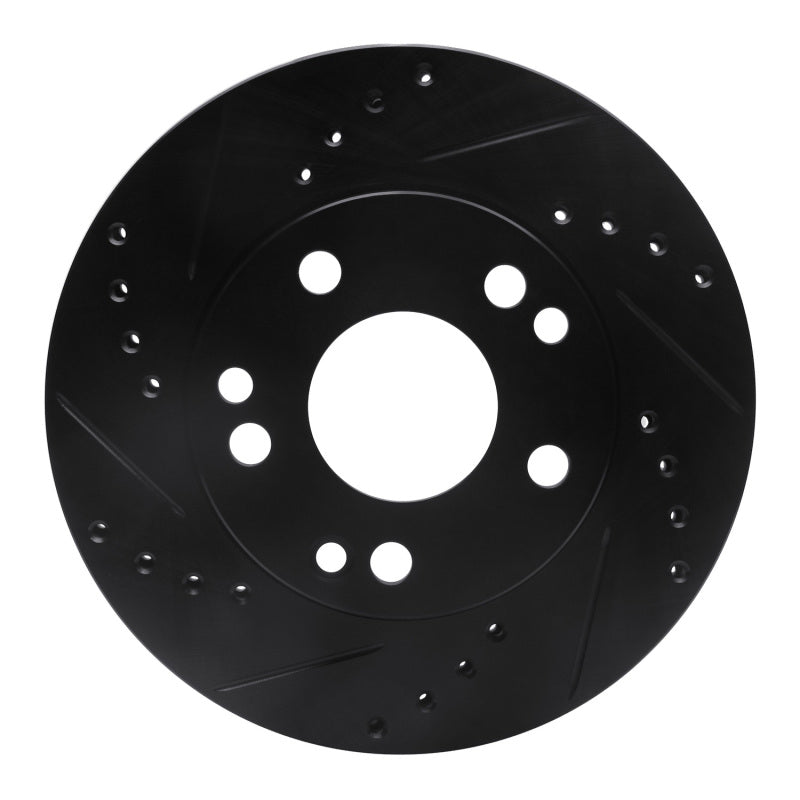 R1 Concepts R1 87-93 Mercedes-Benz 190E Front Left Drilled & Slotted Black Brake Rotor