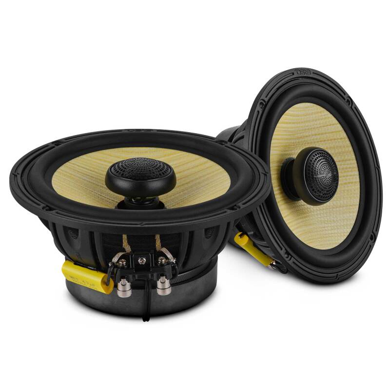 DS18 Deluxe Quality 6.5in Coaxial 150 Watts RMS 4 ohm Yellow Straw + Composite Foam Cone