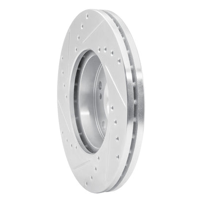 R1 Concepts R1 89-90 Nissan 300ZX Front Right Drilled & Slotted Silver Brake Rotor
