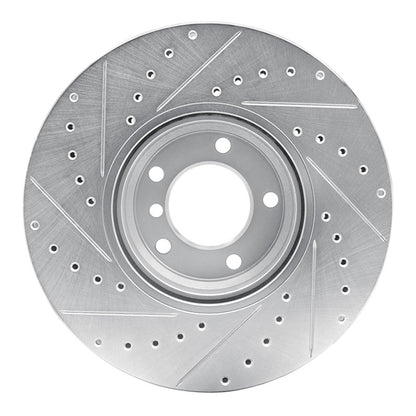 R1 Concepts R1 95-01 BMW 750IL Front Right Drilled & Slotted Silver Brake Rotor