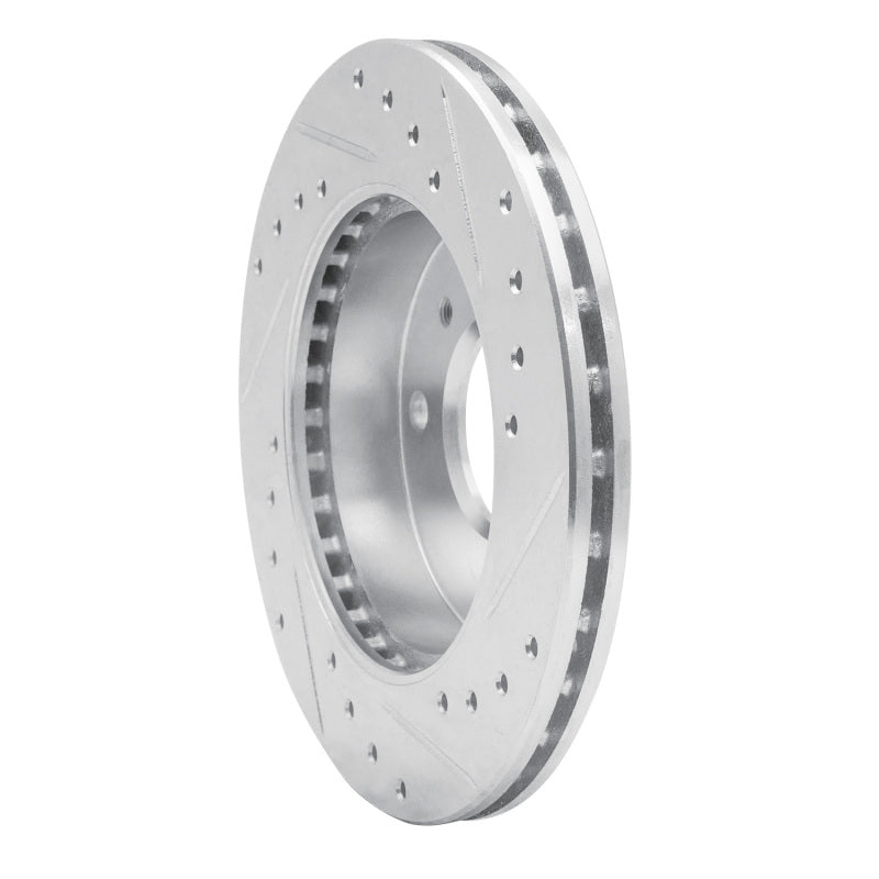 R1 Concepts R1 89-96 Nissan 240SX Front Left Drilled & Slotted Silver Brake Rotor