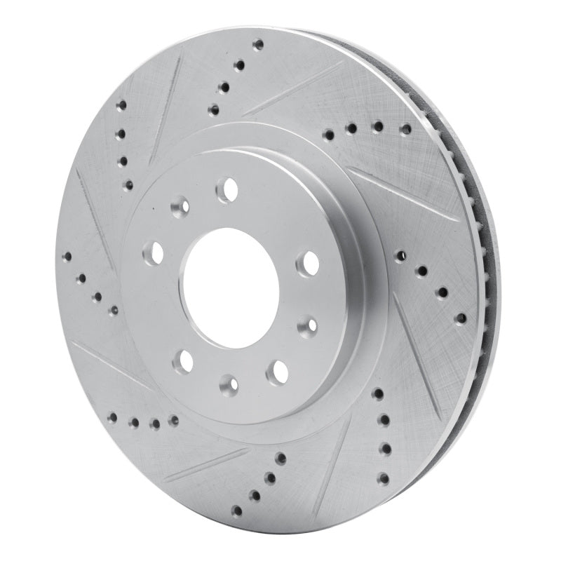 R1 Concepts R1 03-07 Cadillac CTS Front Left Drilled & Slotted Silver Brake Rotor