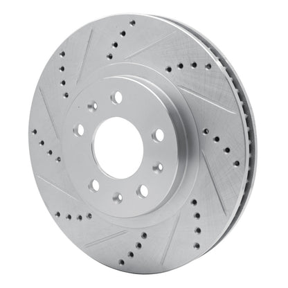 R1 Concepts R1 03-07 Cadillac CTS Front Left Drilled & Slotted Silver Brake Rotor