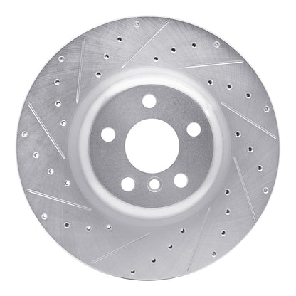 R1 Concepts R1 16-25 BMW 540I xDrive Rear Left Drilled & Slotted Silver Brake Rotor