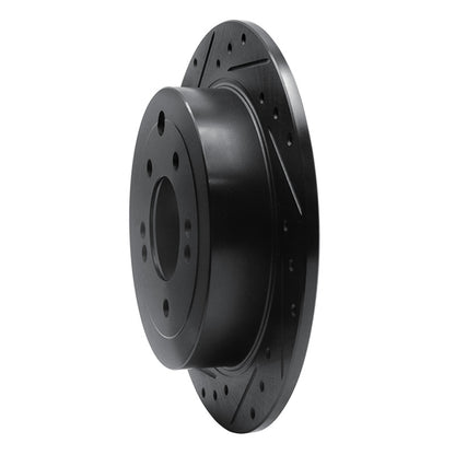 R1 Concepts R1 16-22 Hyundai Tucson Rear Left Drilled & Slotted Black Brake Rotor
