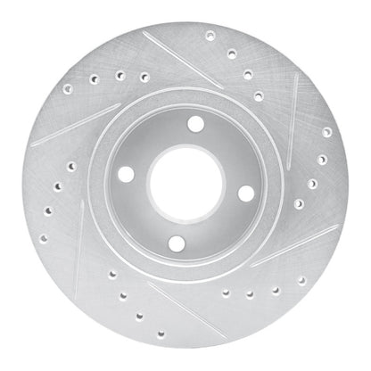 R1 Concepts R1 98-04 Ford CONTOUR Front Left Drilled & Slotted Silver Brake Rotor