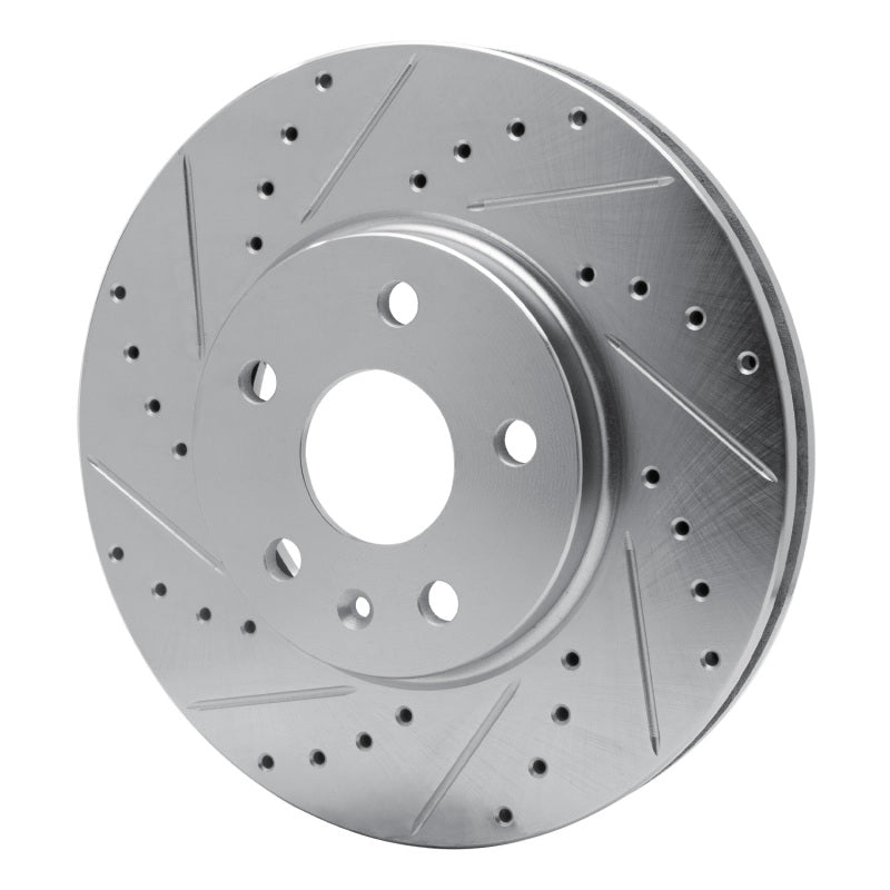 R1 Concepts R1 08-14 Cadillac CTS Front Left Drilled & Slotted Silver Brake Rotor