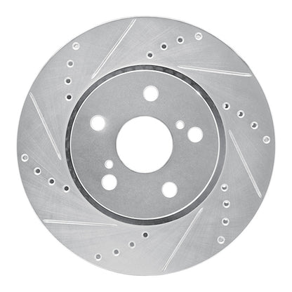 R1 Concepts R1 18-22 Toyota C-HR Front Left Drilled & Slotted Silver Brake Rotor