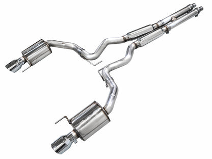 AWE Tuning 2024 Ford Mustang GT Fastback S650 RWD Touring Catback Exhaust w/ Dual Chrome Silver Tips