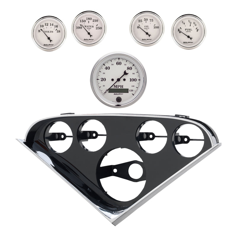 Autometer Old Tyme White Direct Fit Dash Kit 55-56 Chevrolet (1 x 3-3/8in. / 4 x 2-1/16in.)