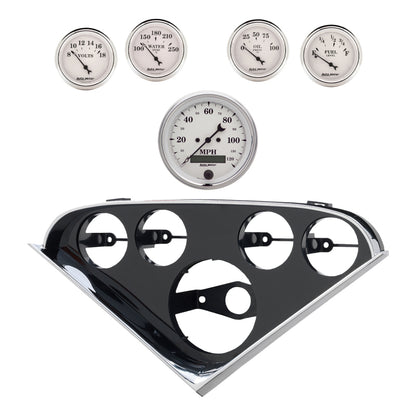 Autometer Old Tyme White Direct Fit Dash Kit 55-56 Chevrolet (1 x 3-3/8in. / 4 x 2-1/16in.)