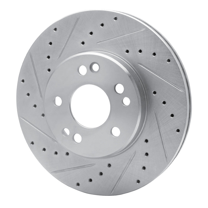 R1 Concepts R1 90-95 Mercedes-Benz 400E Front Left Drilled & Slotted Silver Brake Rotor