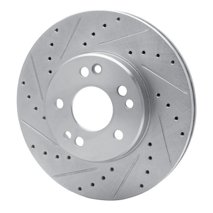 R1 Concepts R1 90-95 Mercedes-Benz 400E Front Left Drilled & Slotted Silver Brake Rotor
