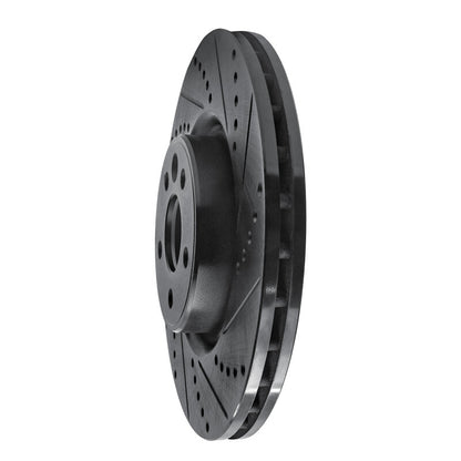 R1 Concepts R1 2007-2016 Volvo S60 Front Right Drilled & Slotted Black Brake Rotor