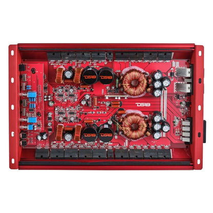 DS18 4-Channel Amp 2x 1000/4ohm Bridge 4 x 550/2ohm 4 x 300/4ohm Watts RMS Red