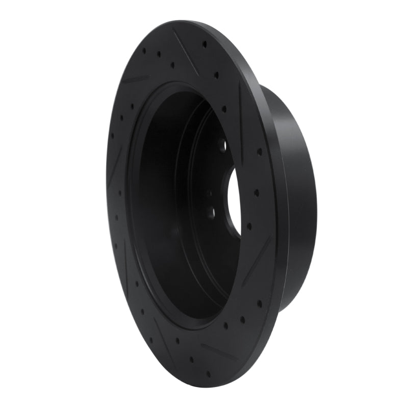 R1 Concepts R1 07-09 Hyundai Santa Fe Rear Left Drilled & Slotted Black Brake Rotor