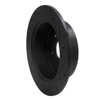 R1 Concepts R1 07-09 Hyundai Santa Fe Rear Left Drilled & Slotted Black Brake Rotor