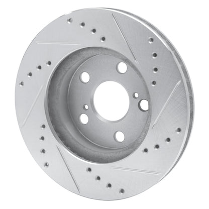 R1 Concepts R1 94-00 Toyota Celica Front Left Drilled & Slotted Silver Brake Rotor