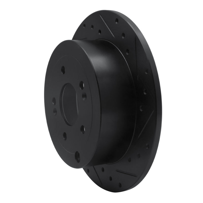 R1 Concepts R1 07-09 Hyundai Santa Fe Rear Right Drilled & Slotted Black Brake Rotor