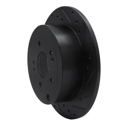 R1 Concepts R1 07-09 Hyundai Santa Fe Rear Right Drilled & Slotted Black Brake Rotor
