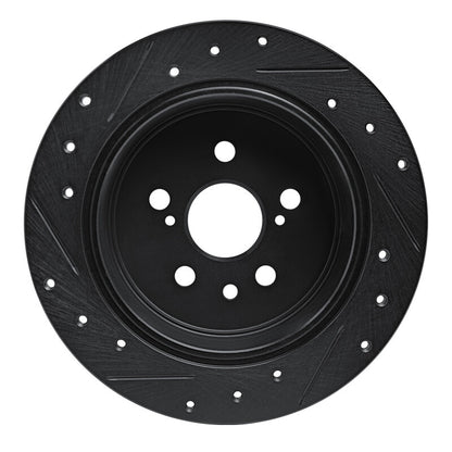 R1 Concepts R1 86-93 Lexus ES250 Rear Right Drilled & Slotted Black Brake Rotor