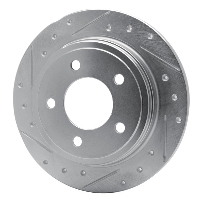 R1 Concepts R1 93-04 Chrysler 300M Rear Left Drilled & Slotted Silver Brake Rotor