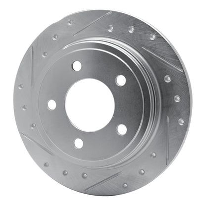 R1 Concepts R1 93-04 Chrysler 300M Rear Left Drilled & Slotted Silver Brake Rotor