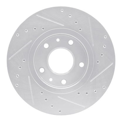 R1 Concepts R1 20-25 Nissan Kicks Front Left Drilled & Slotted Silver Brake Rotor
