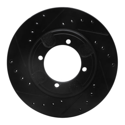 R1 Concepts R1 92-98 Hyundai Tiburon Front Left Drilled & Slotted Black Brake Rotor