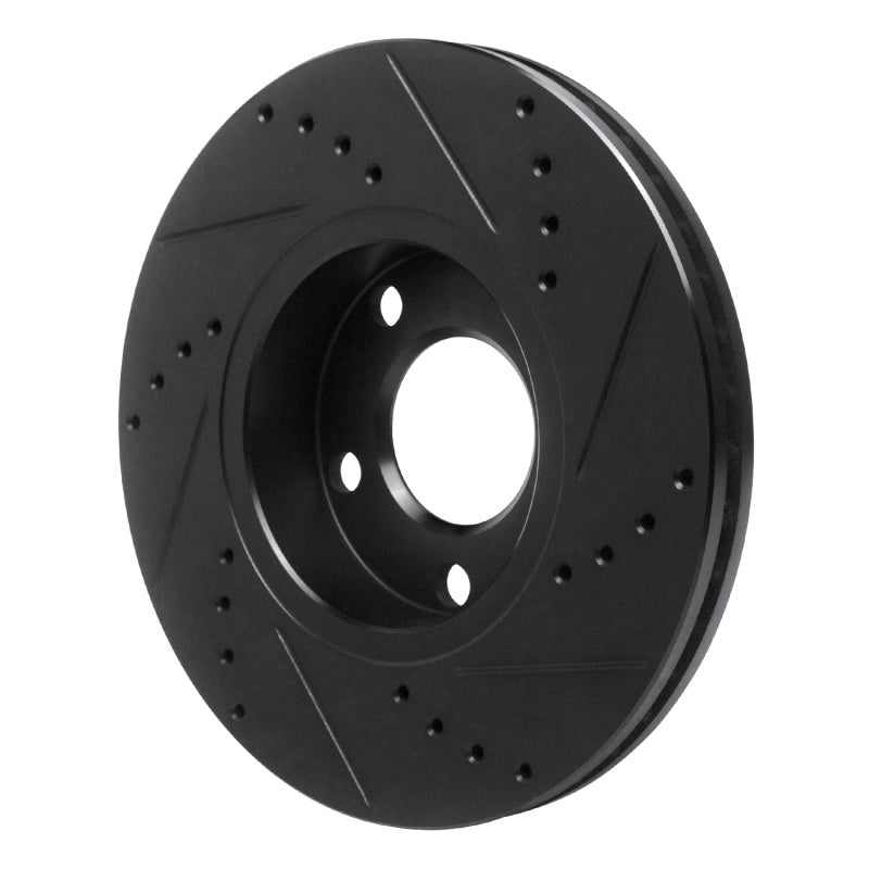 R1 Concepts R1 85-91 Audi 200 Quattro Front Left Drilled & Slotted Black Brake Rotor