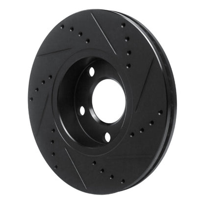 R1 Concepts R1 85-91 Audi 200 Quattro Front Left Drilled & Slotted Black Brake Rotor
