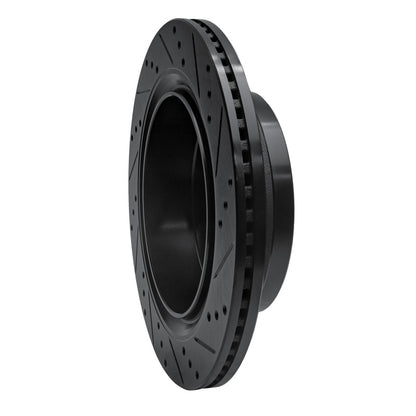 R1 Concepts R1 12-20 Ford F-150 4WD Rear Left Drilled & Slotted Black Brake Rotor