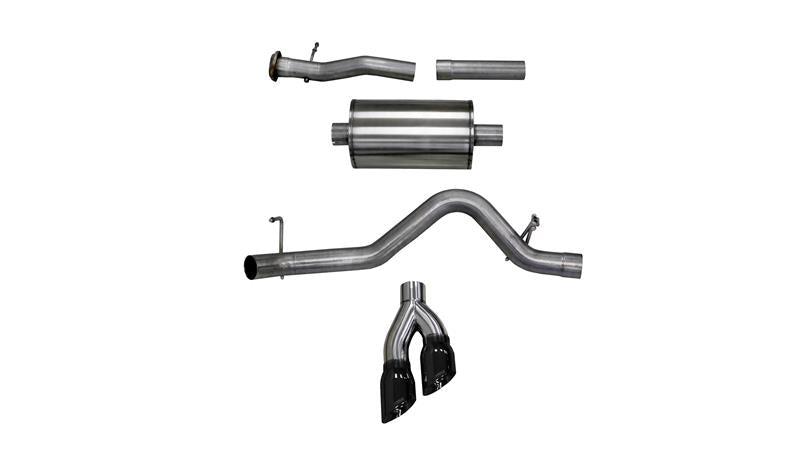 CORSA Performance Corsa 2017-22 Chevrolet Colorado 3.7L Extended Cab Sport Cat-Back System Single Rear Exit Black Tips