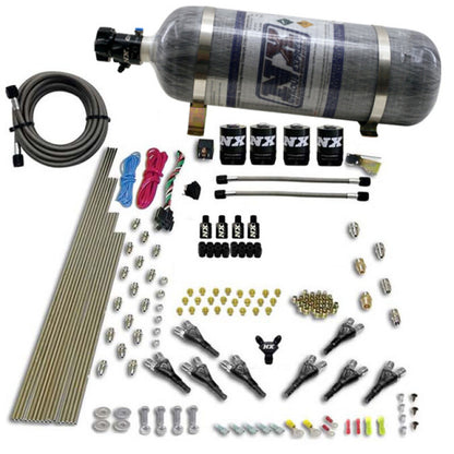 Nitrous Express 8 Cyl Shark Direct Port 4 Solenoids Nitrous Kit (200-600HP) w/Composite Bottle