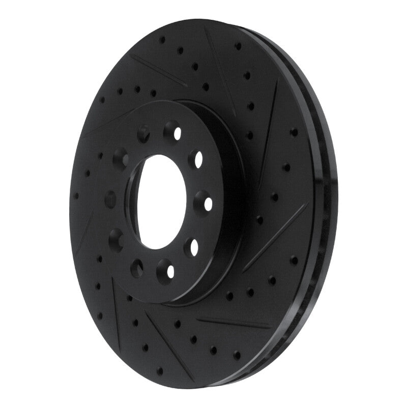 R1 Concepts R1 99-03 Ford Windstar Front Right Drilled & Slotted Black Brake Rotor