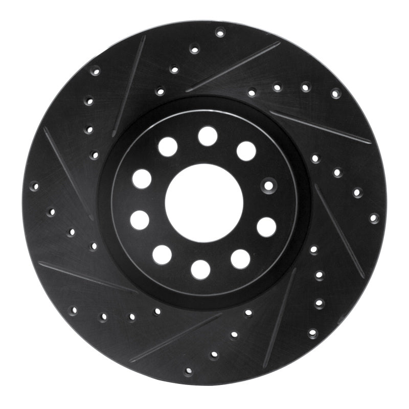 R1 Concepts R1 2005-2025 Audi A3 Sportback E-Tron Front Left Drilled & Slotted Black Brake Rotor