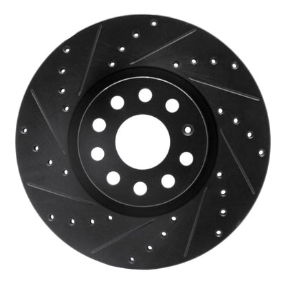 R1 Concepts R1 2005-2025 Audi A3 Sportback E-Tron Front Left Drilled & Slotted Black Brake Rotor