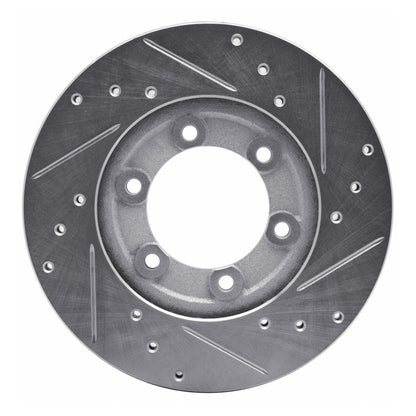 R1 Concepts R1 86-93 Mazda B2200 Front Left Drilled & Slotted Silver Brake Rotor