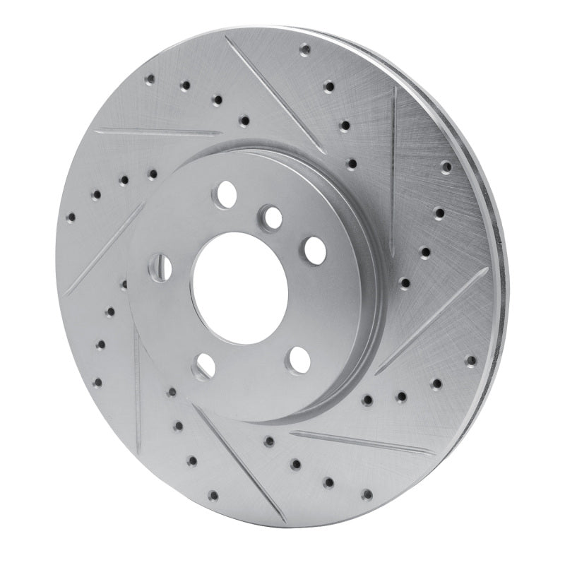 R1 Concepts R1 16-24 Mini Cooper Clubman Front Right Drilled & Slotted Silver Brake Rotor