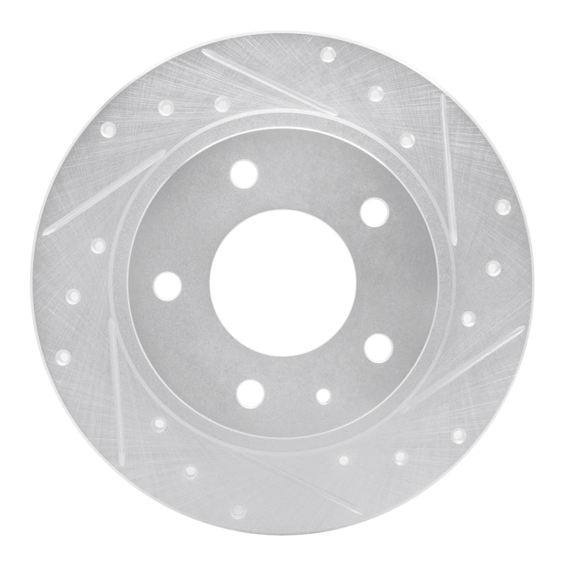 R1 Concepts R1 93-03 Ford Probe Rear Right Drilled & Slotted Silver Brake Rotor