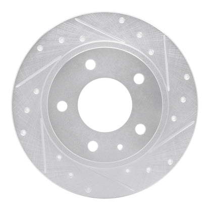 R1 Concepts R1 93-03 Ford Probe Rear Right Drilled & Slotted Silver Brake Rotor