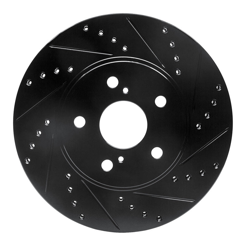 R1 Concepts R1 02-15 Lexus ES300 Front Right Drilled & Slotted Black Brake Rotor
