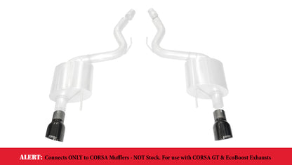 CORSA Performance Corsa 2015-2025 Ford Mustang GT 3.0in Inlet / 4.5in Outlet Black PVD Tip Kit (For Corsa ExhaustOnly)