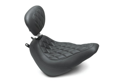 Mustang Motorcycle Mustang 18-21 Harley Heritage Classic, Deluxe Wide Tripper Solo Seat w/Driver Backrest - Black