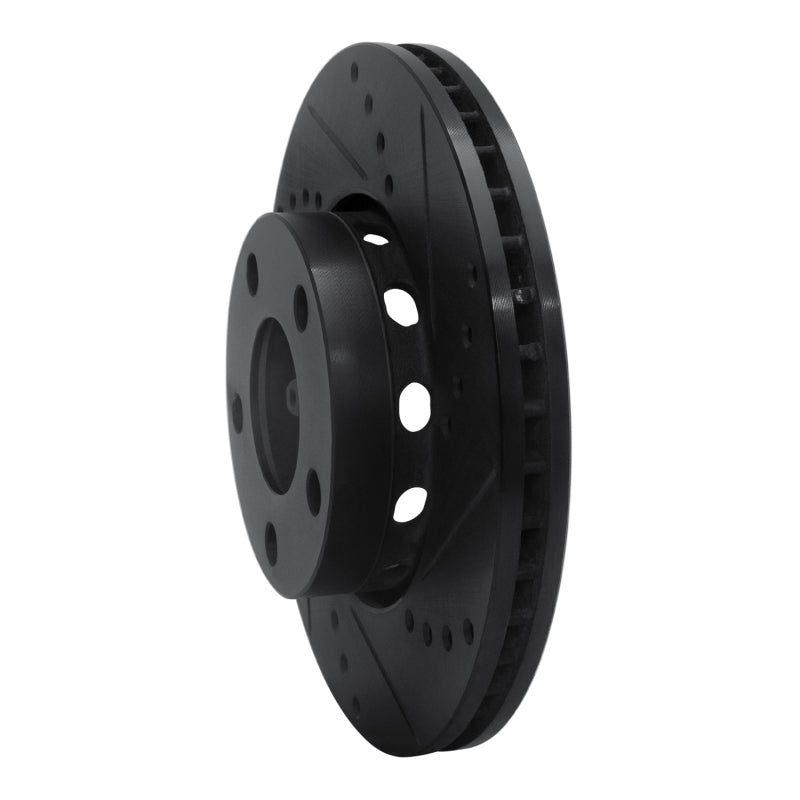R1 Concepts R1 90-97 Audi V8 Quattro Front Right Drilled & Slotted Black Brake Rotor