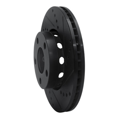 R1 Concepts R1 90-97 Audi V8 Quattro Front Right Drilled & Slotted Black Brake Rotor