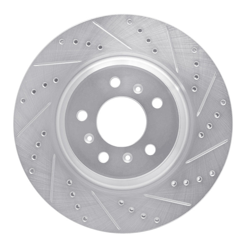 R1 Concepts R1 06-16 Buick Lucerne Front Right Drilled & Slotted Silver Brake Rotor