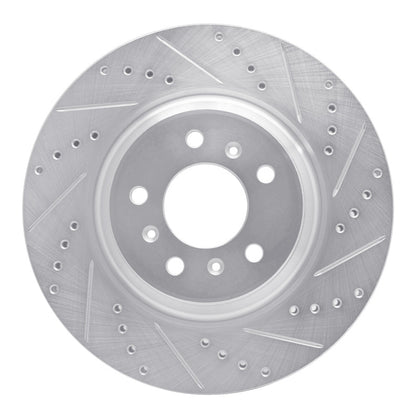 R1 Concepts R1 06-16 Buick Lucerne Front Right Drilled & Slotted Silver Brake Rotor